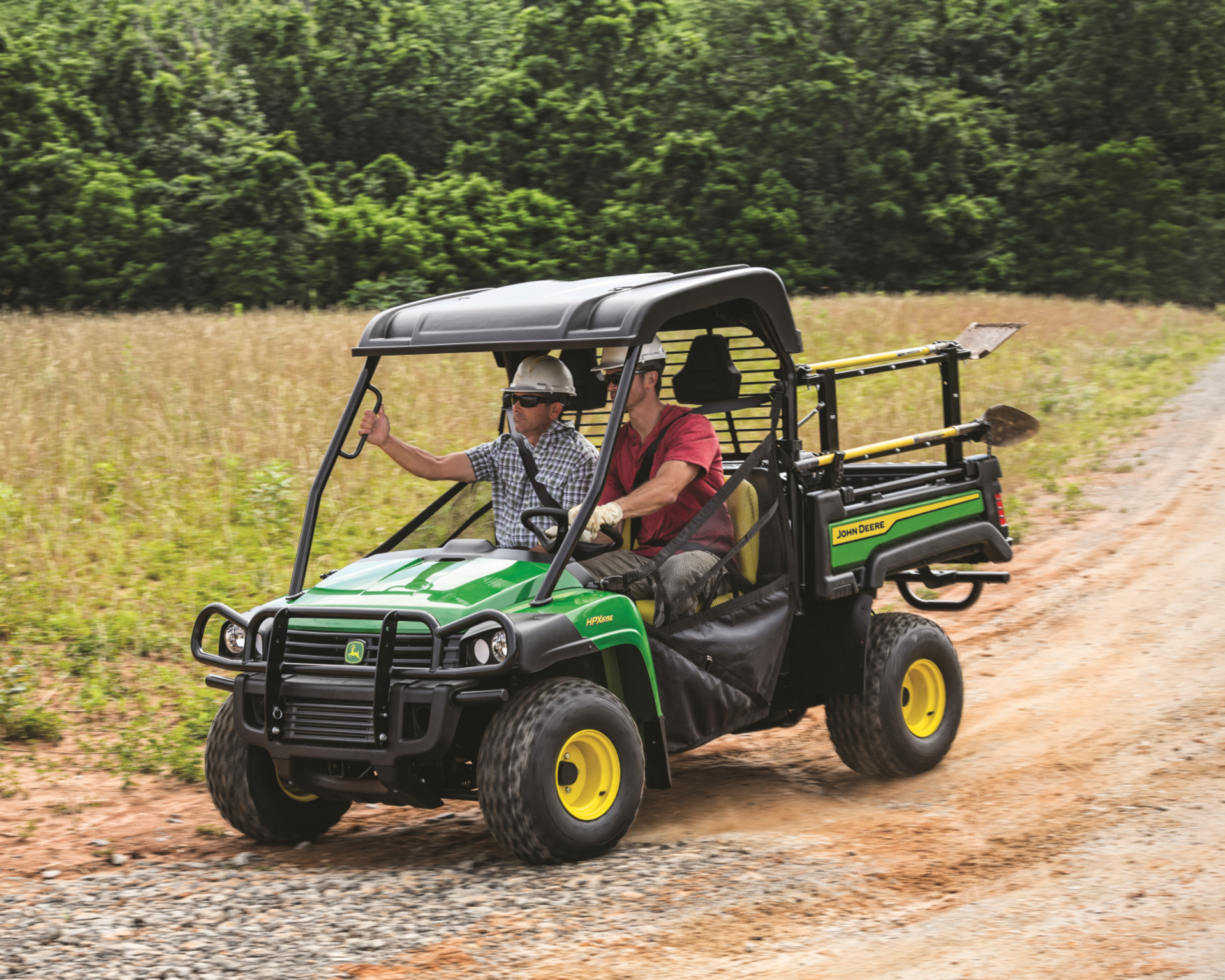 A property owner in Texas surveys their land with a John Deere Gator XUV.