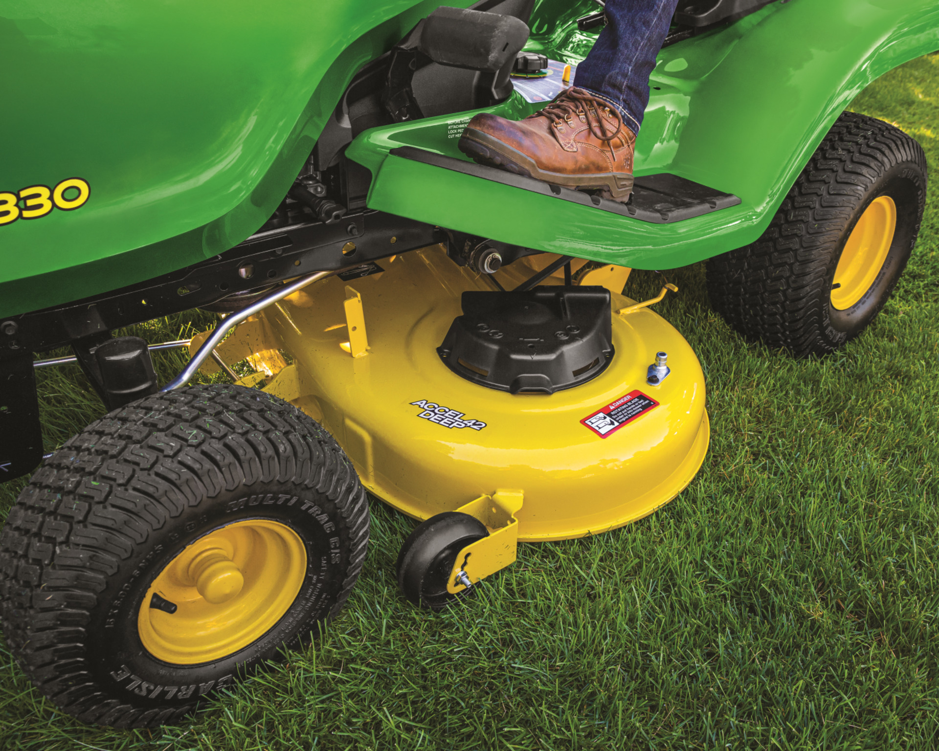 A John Deere X330 mower deck.
